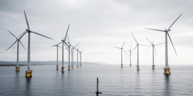 Parque eólico offshore en aguas de Dinamarca con doce turbinas de gran potencia