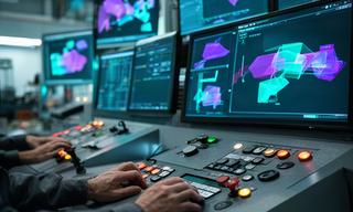 Panel de control de consumo energético en una instalación industrial de Barcelona
